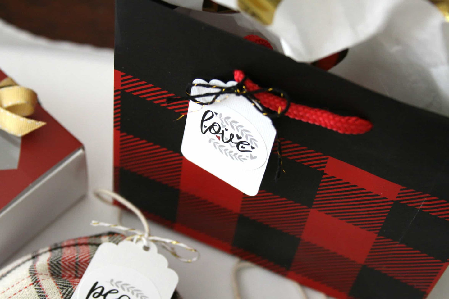 Buffalo Plaid Gift Bags & Tissue - Red and Black