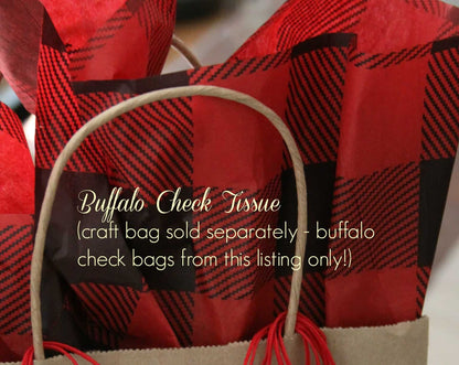 Buffalo Plaid Tissue in Red and Black Check for Christmas Gift Wrap and lumberjack parties
