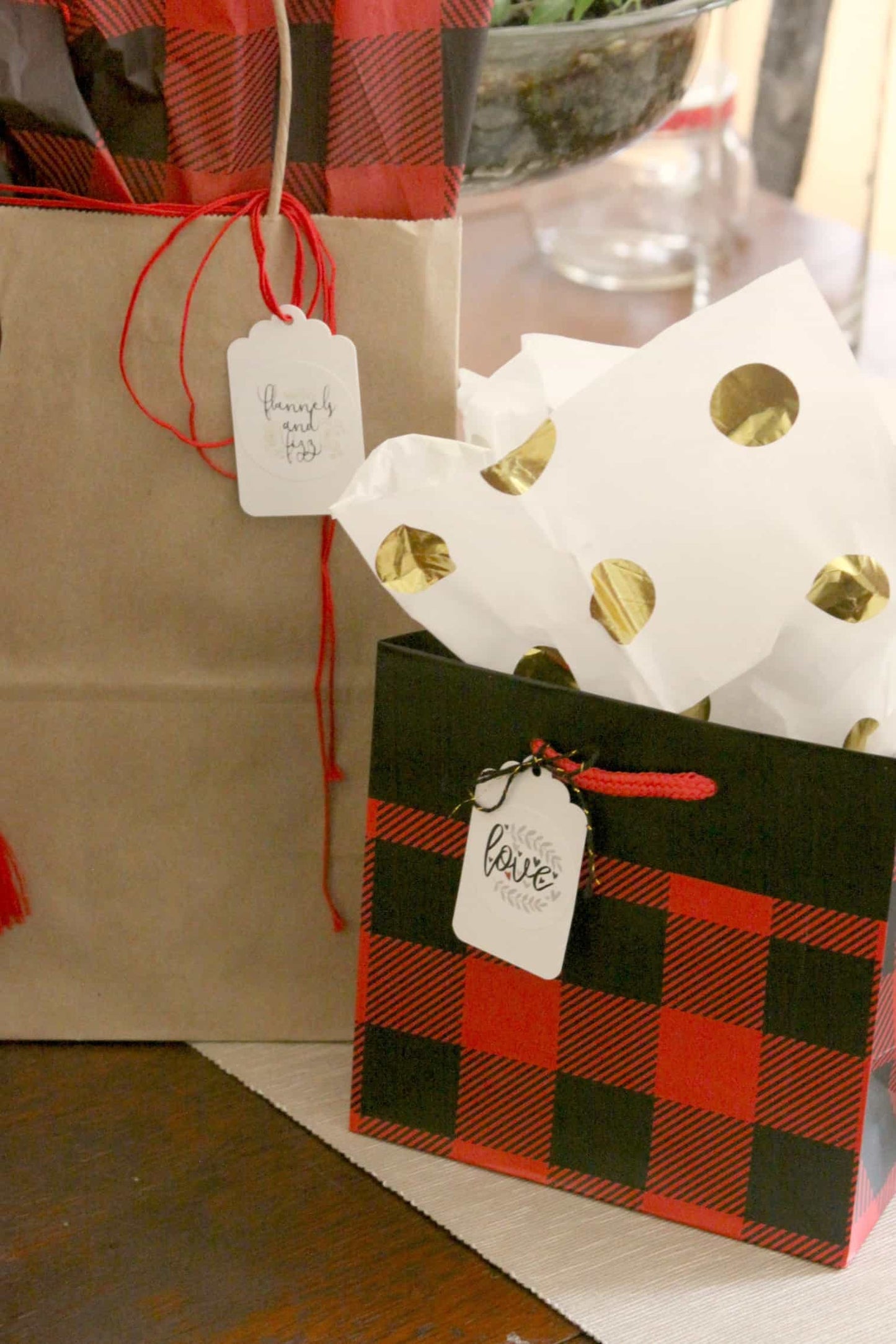 Buffalo Plaid Gift Bags & Tissue - Red and Black