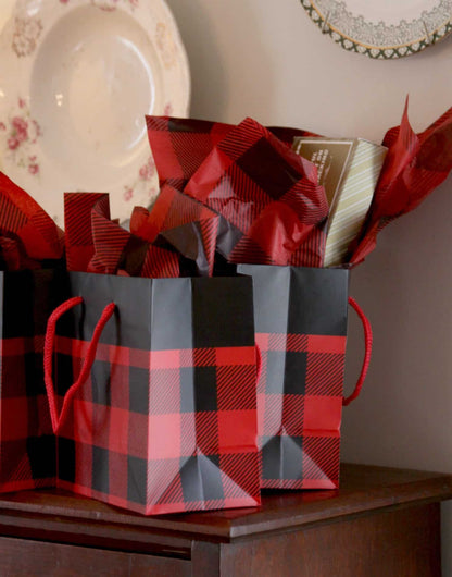Buffalo Plaid Gift Bags & Tissue - Red and Black