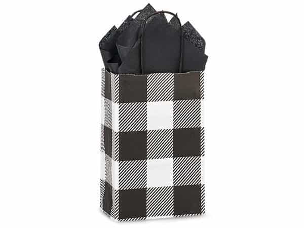 Black and White Buffalo Plaid Bags - Set of 10 bags