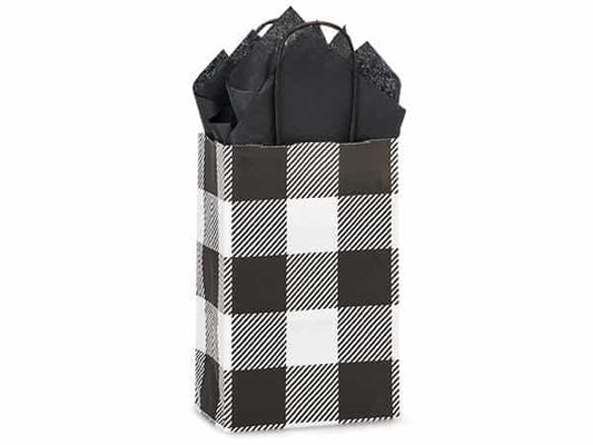 Black and White Buffalo Plaid Bags - Set of 10 bags