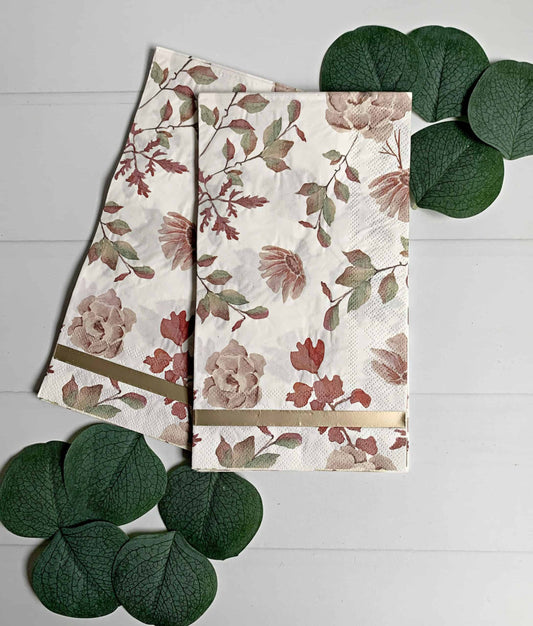 Moody Fall Floral Dinner Napkins - Set of 20