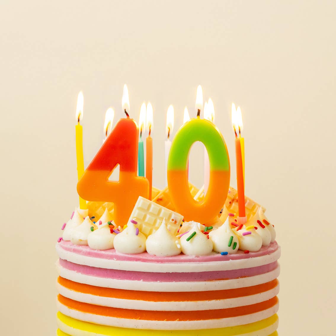 Groovy Number Candles