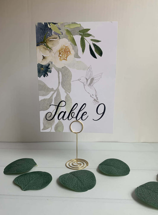 Single Mini Gold Table Number Stand or Place Card Holder