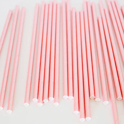 Blush Pink Iridescent Foil Paper Straws - Set of 25