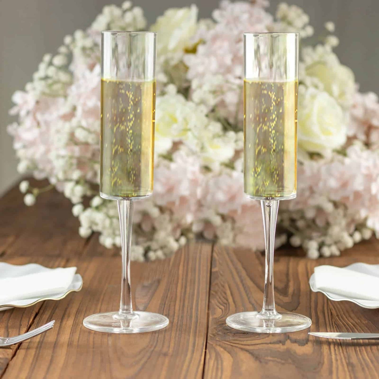 Clear Sleek Plastic Champagne Flute- 6oz