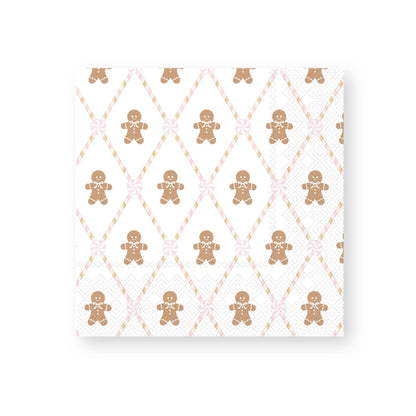 Gingerbread Luncheon Napkins - Christmas Party Napkins Set of 20