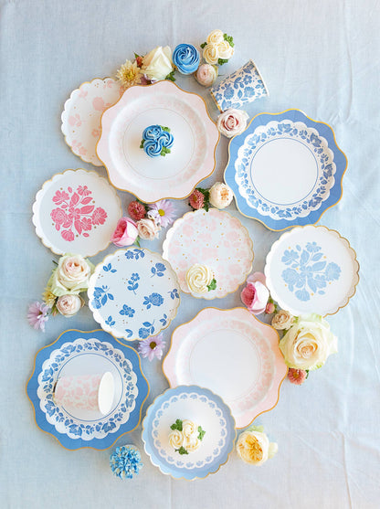 Petal Pink Floral Dessert Plates
