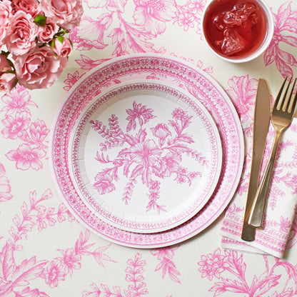 Pink Toile Luncheon Napkins