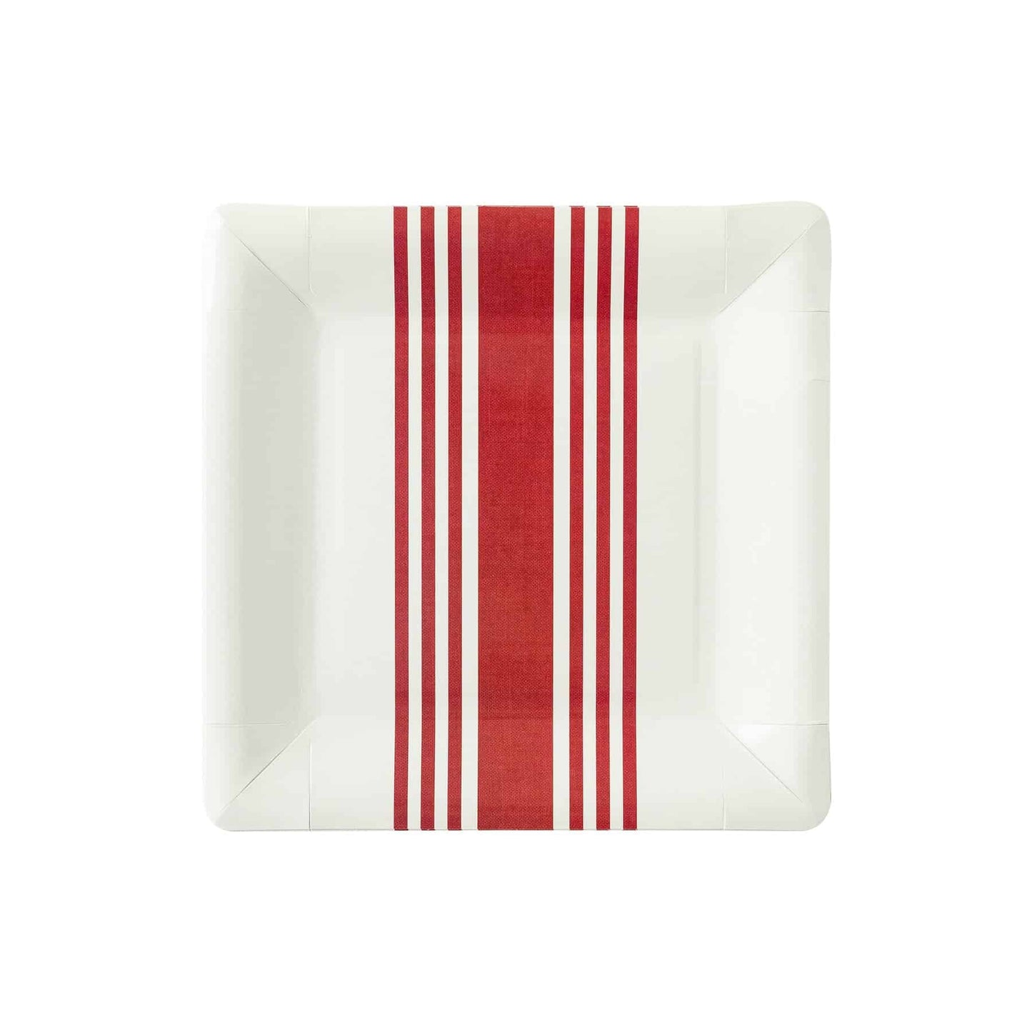 Red Ticking Stripe Plates
