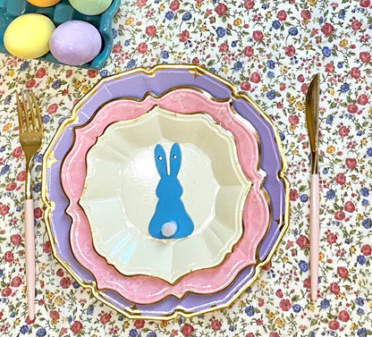 Cream Cake Plates with Gold Edge