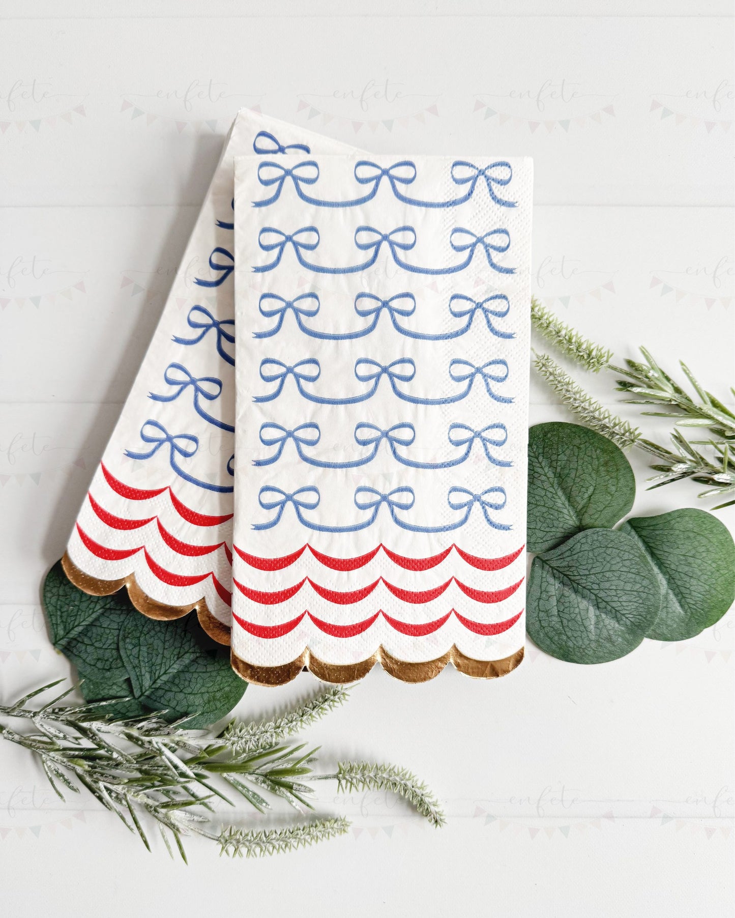 Americana Bows Dinner Napkins