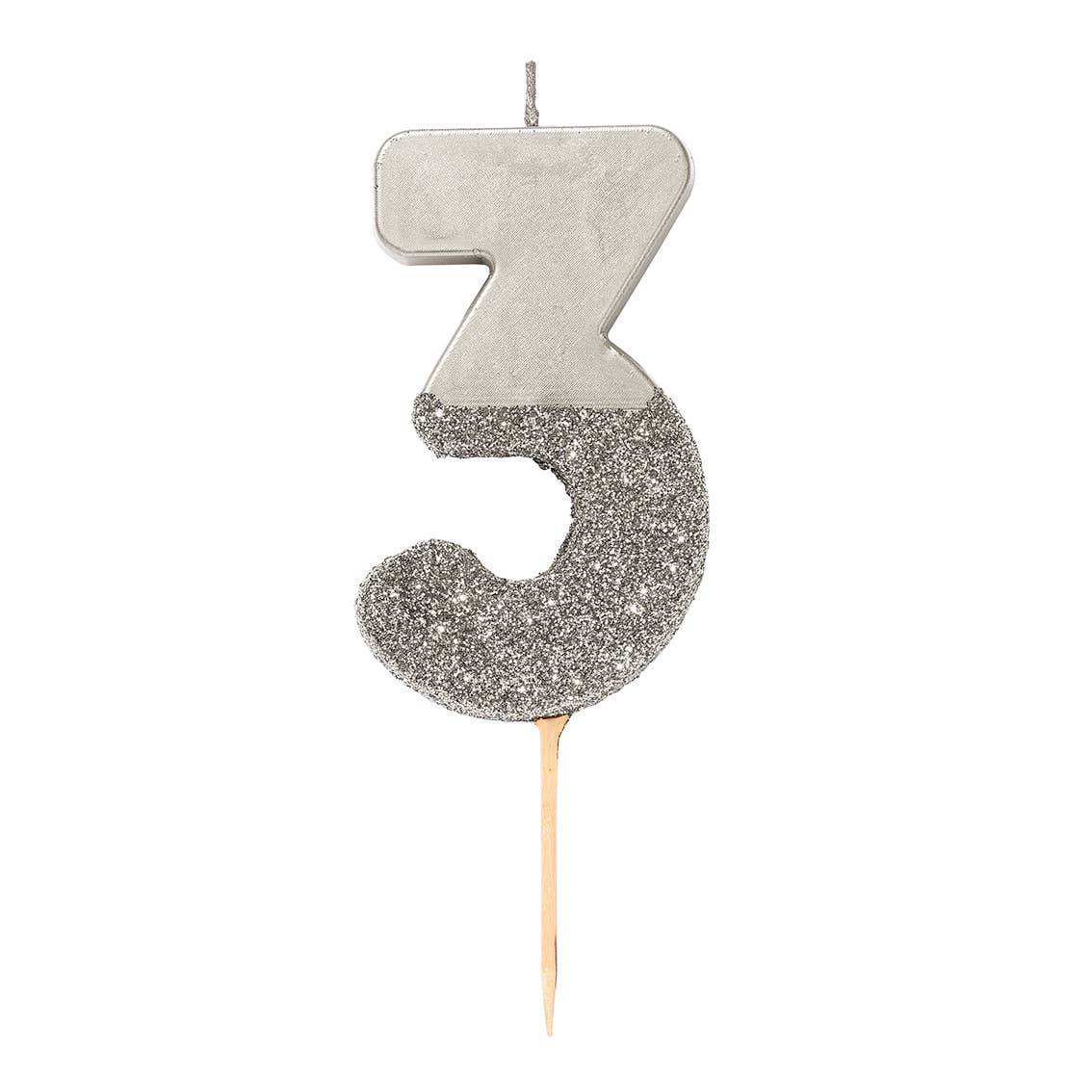 Silver Number Candles