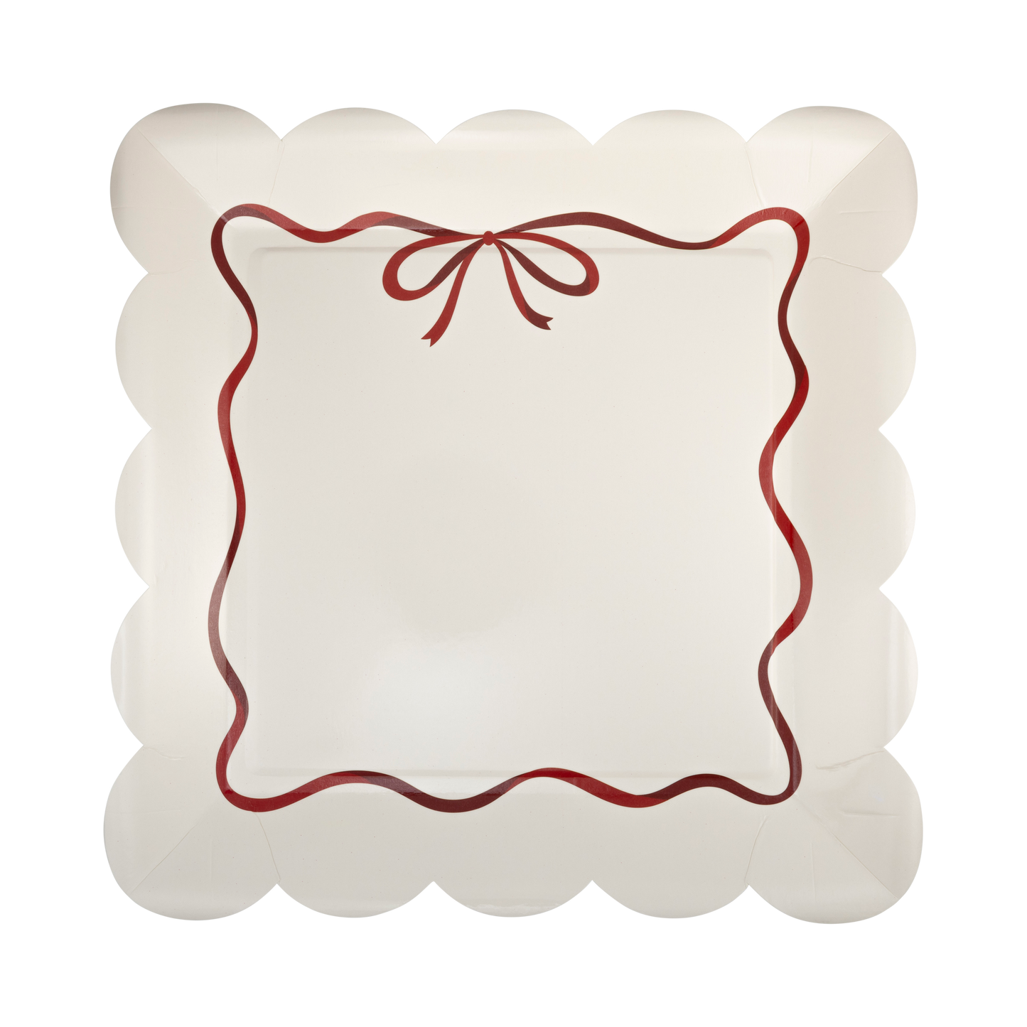 Red Bow Christmas Party Plates
