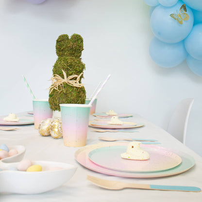 Pastel Rainbow Ombre Paper Cups (Set of 8)