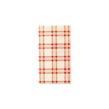 Red Plaid Paper Dinner Napkin