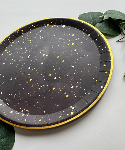 Starry Night Party Plates Large 9 Inch - Space Party Plates, 10 Pack