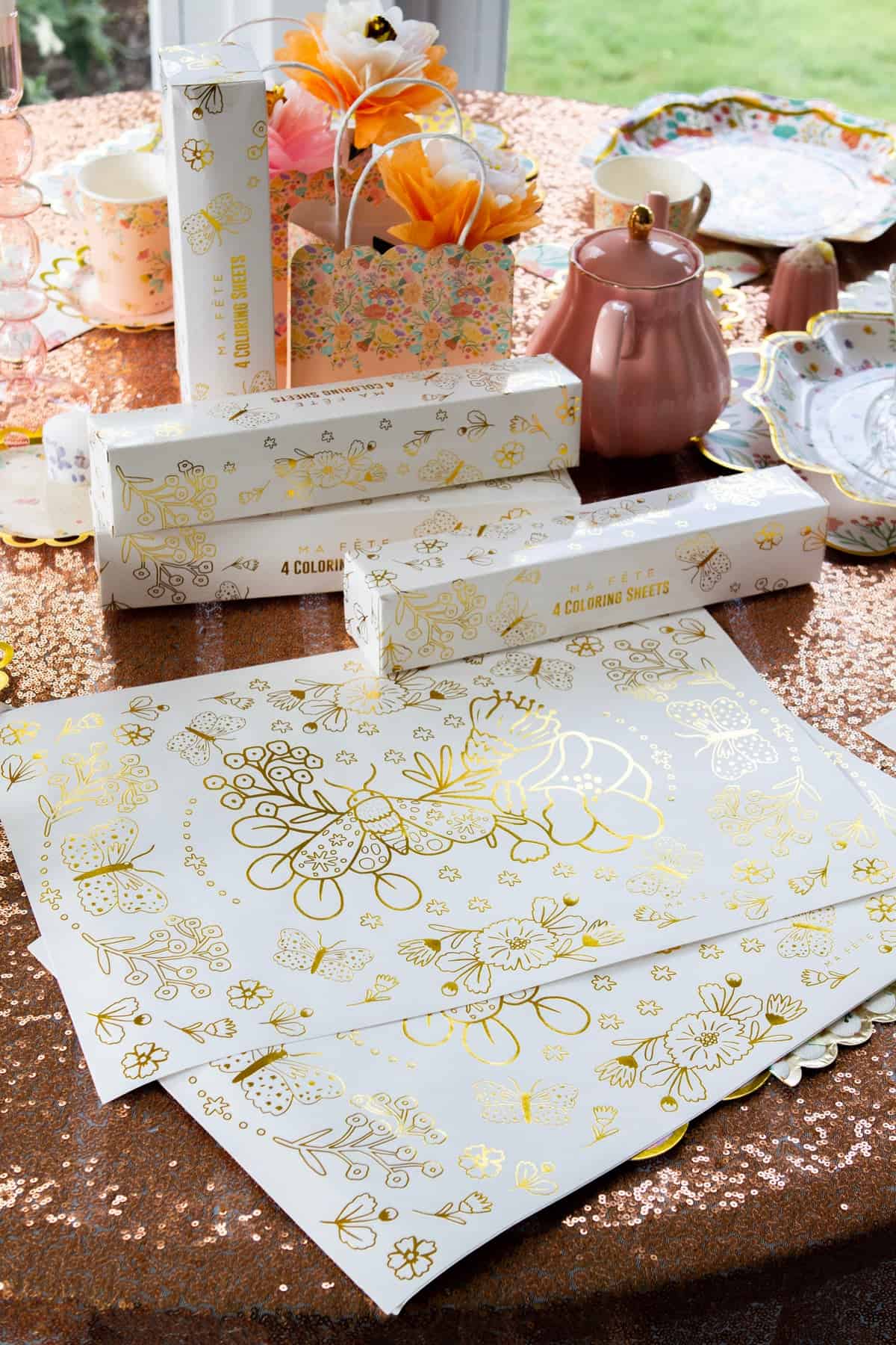 Tea Party Coloring Sheets or Placemats