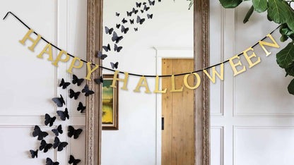 Happy Halloween Gold Metallic Banner