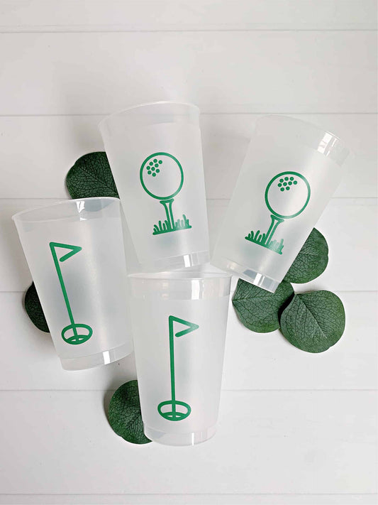 Golf Party Frosted Party Cups - Green  14 OUNCE SiZE