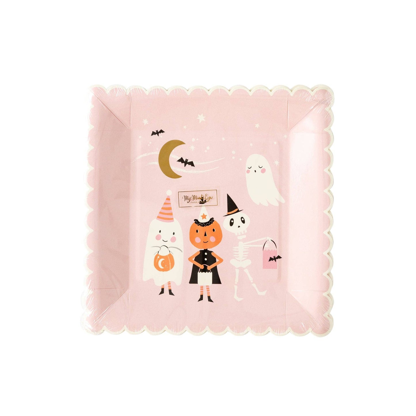 Trick or Treaters Pink Paper Plate