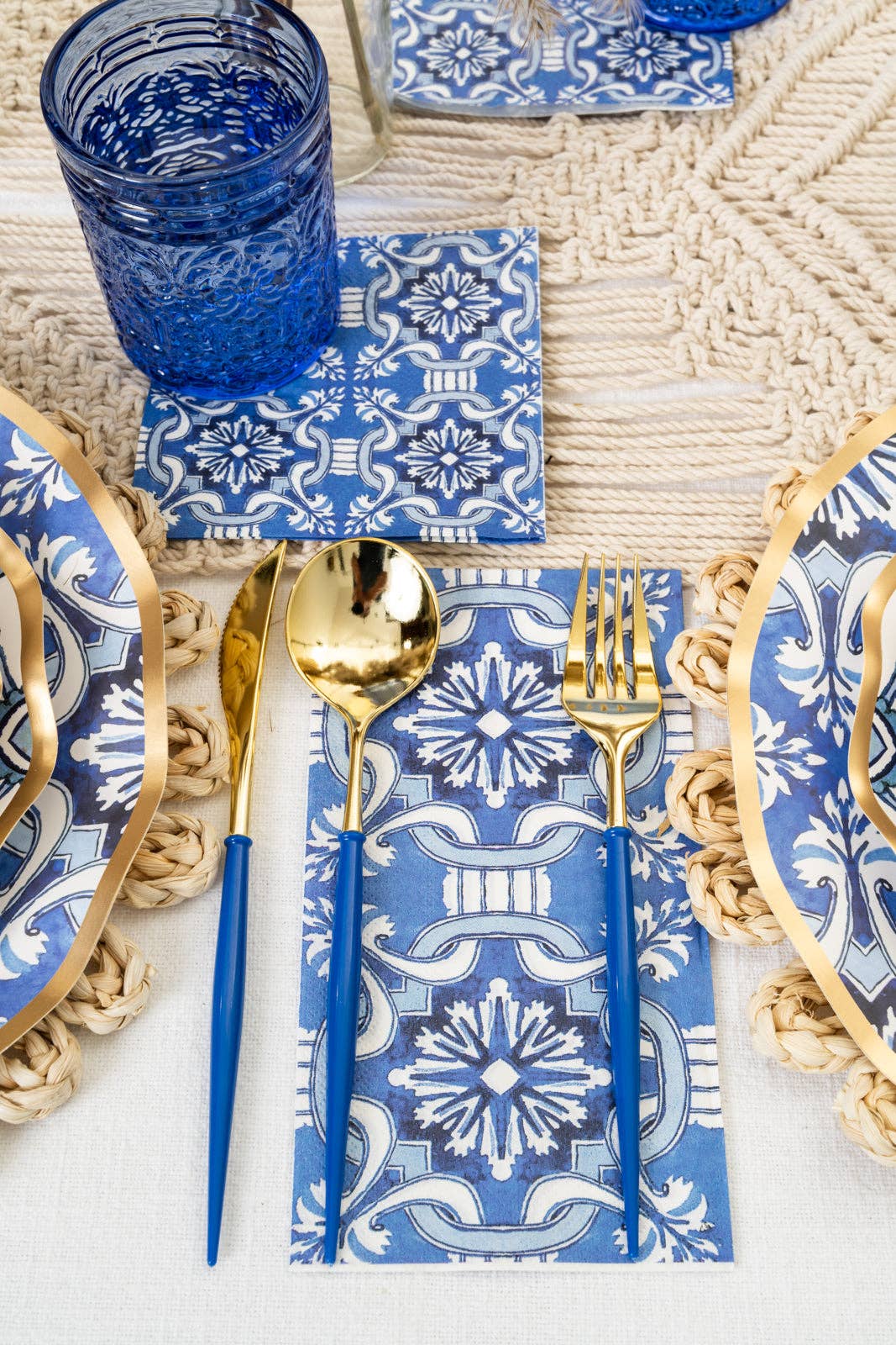 Moroccan Blue Paper Salad Plates