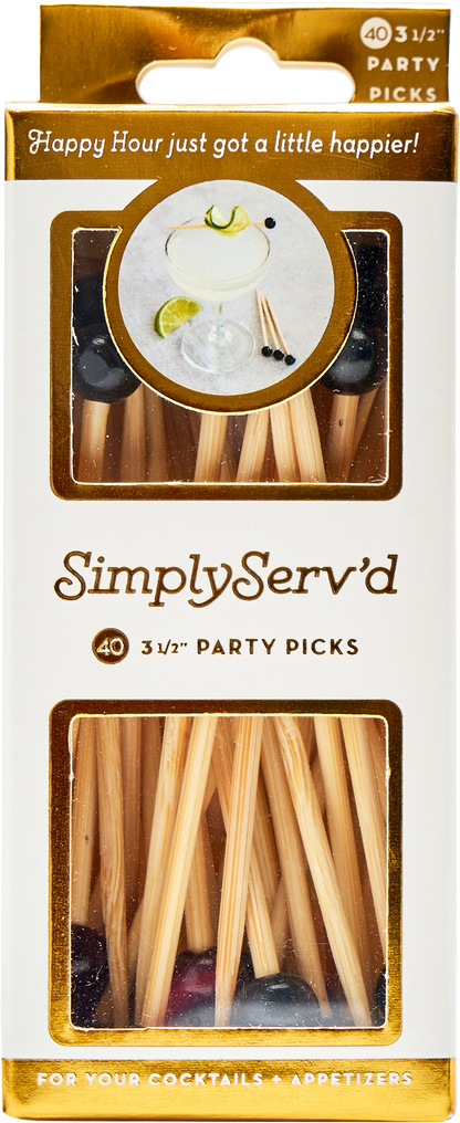 Short Black Party Picks | 3.5 Inches Tall: Set 40