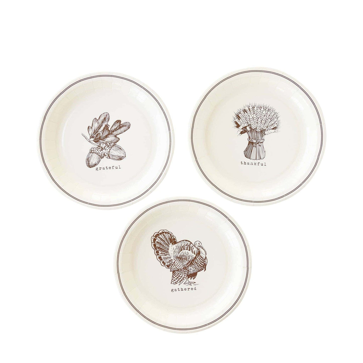 Harvest Icons Paper Dessert Plates