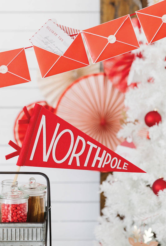 North Pole Pennant Flag - Red Felt