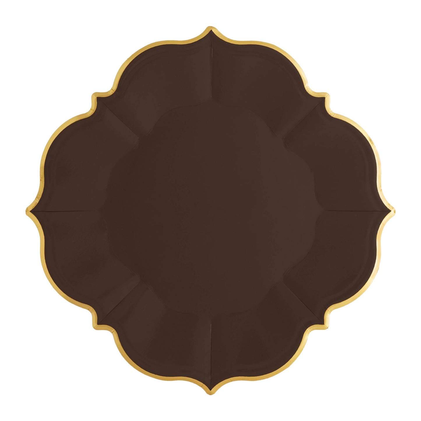 Brown Scalloped Lunch Plates