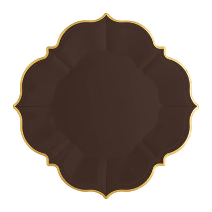 Brown Scalloped Lunch Plates