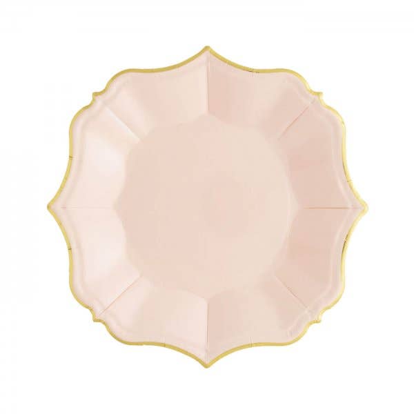 Blush Pink Cake Plates with Gold Edge