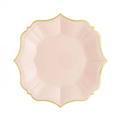 Blush Pink Cake Plates with Gold Edge