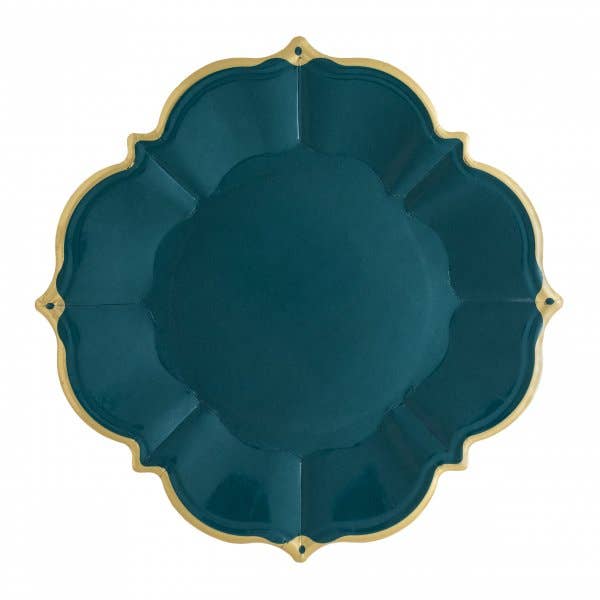 Teal Scalloped Lunch Plates