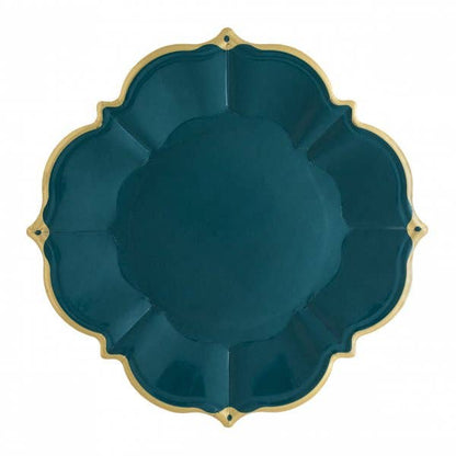 Teal Scalloped Lunch Plates