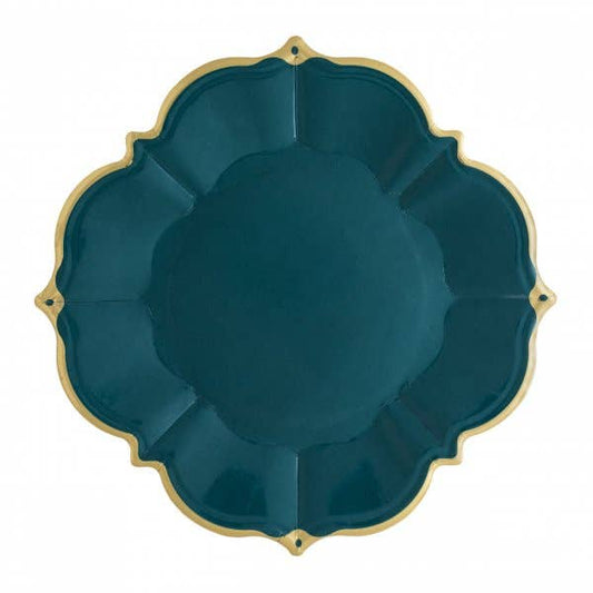 Teal Scalloped Lunch Plates