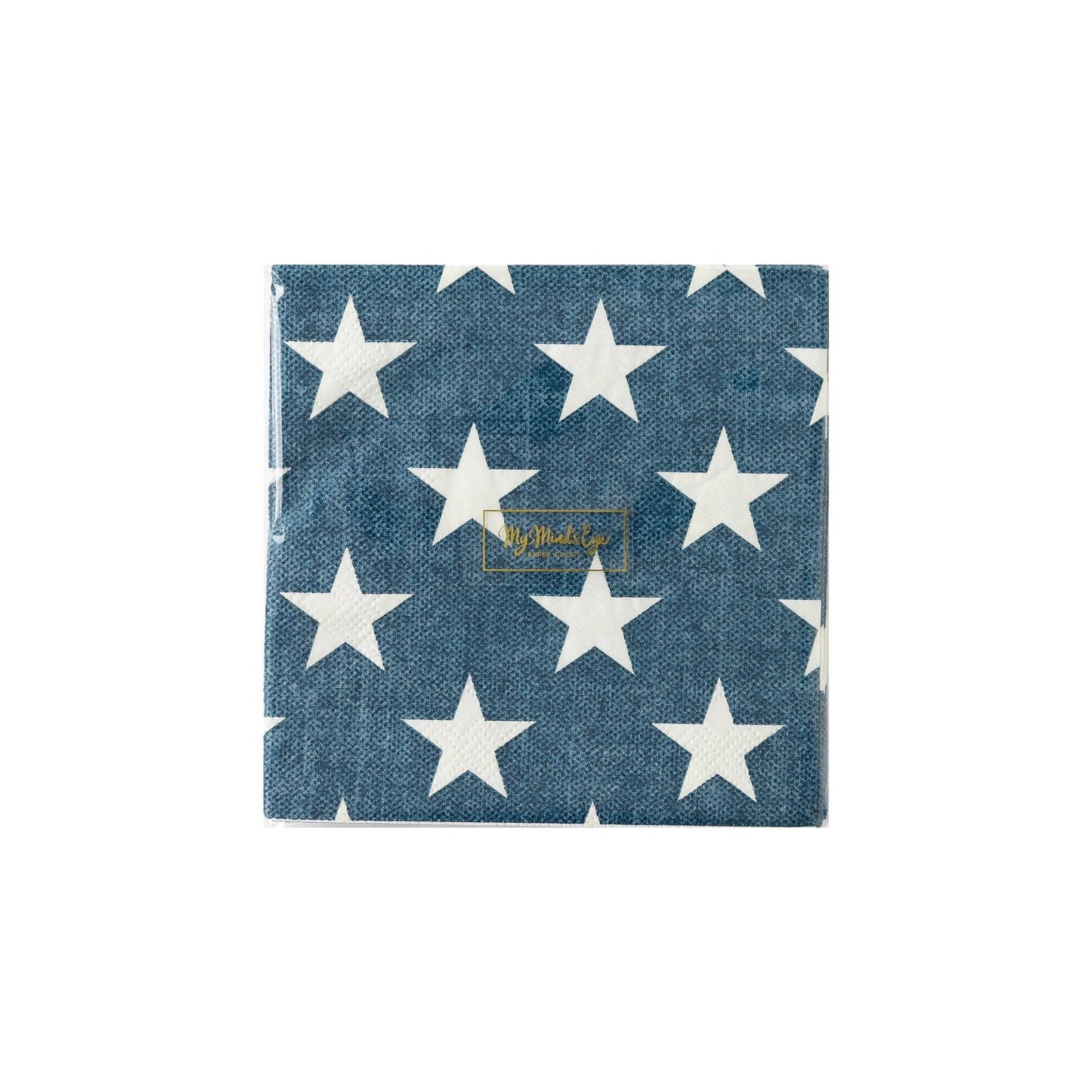 Denim Navy Star Cocktail Napkin