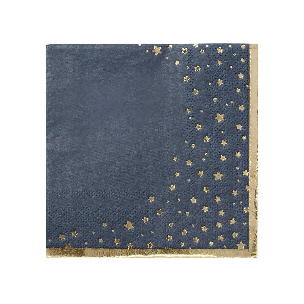 Navy Blue Celestial Cocktail Napkins for a wedding, birthday or bridal shower