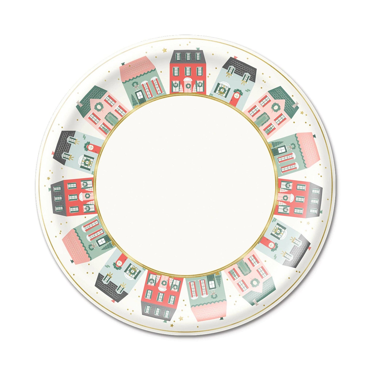 Village Christmas Round Plates