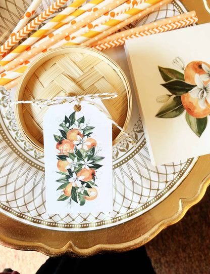 Citrus Thank you tags for a little cutie baby shower