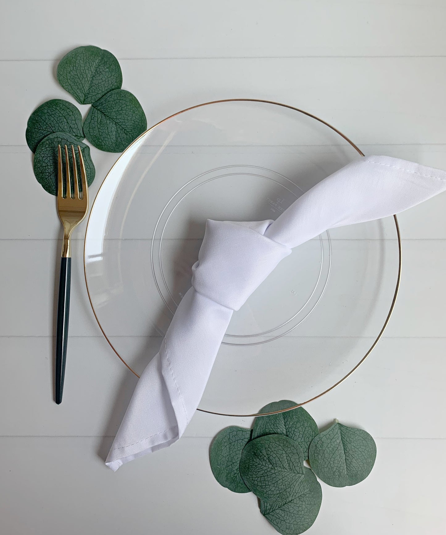 Clear Plastic Plates with Gold Rim 10.25" - Premium Dinner Plates 10 Pack