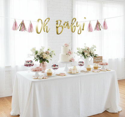 Close-up above cake table