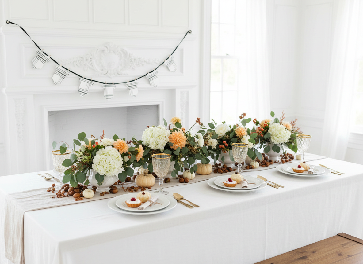 Close-up baby shower table