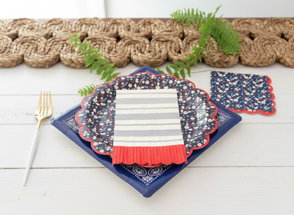 Close-up of Liberty Blue floral plates