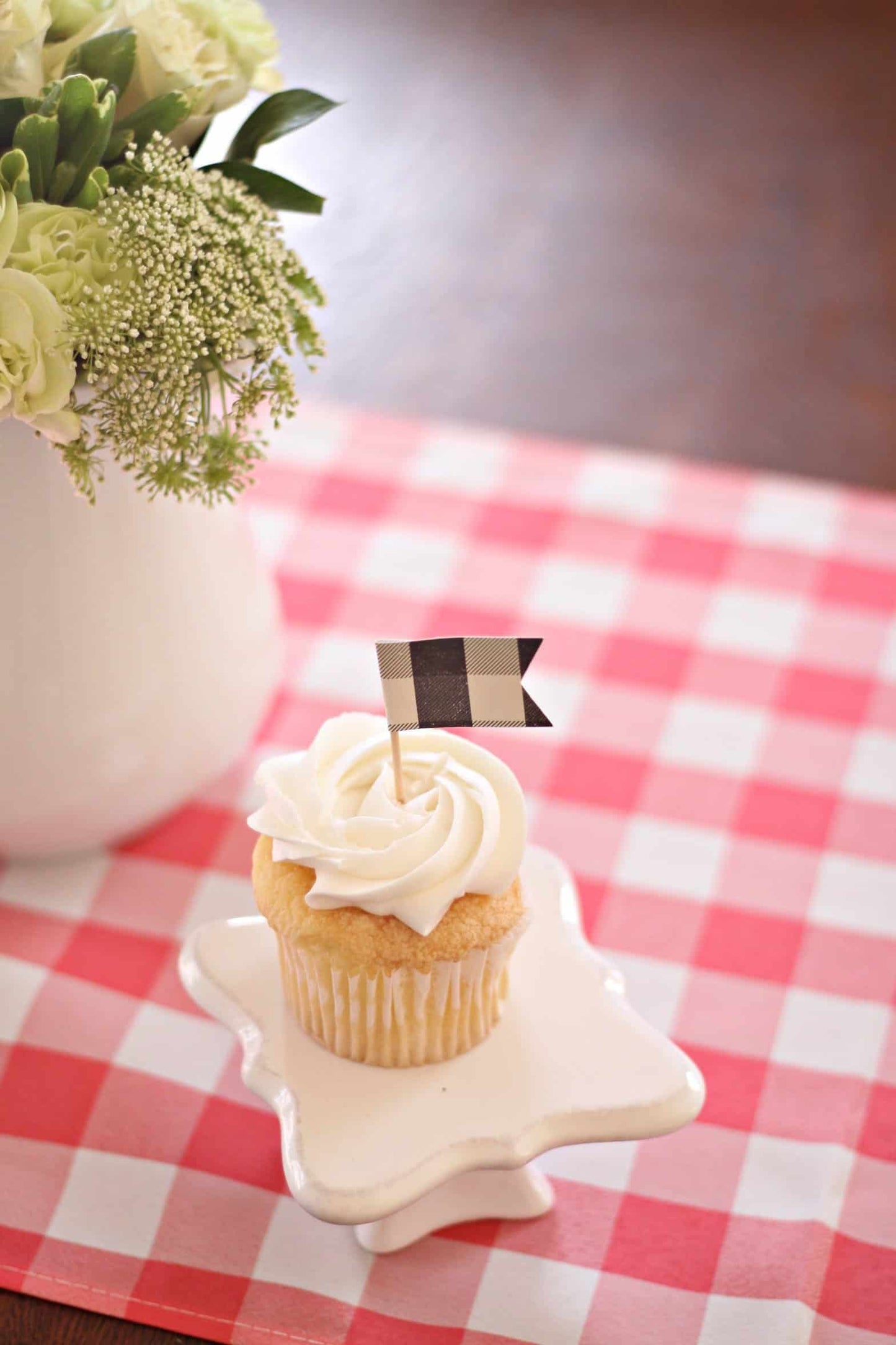 Coral Gingham Plaid Table Runners