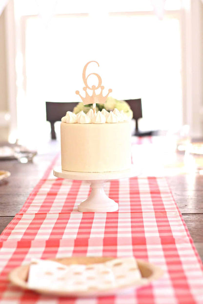 Coral Gingham Plaid Table Runners