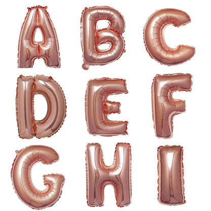 custom balloon phrases using our 16 inch mylar rose gold letter balloons