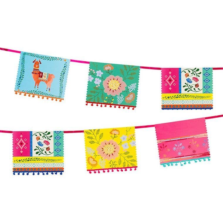 Boho Fiesta Paper and Pom Pom Banner