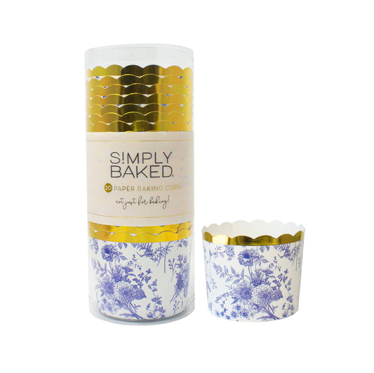 Blue Toile Baking Cups